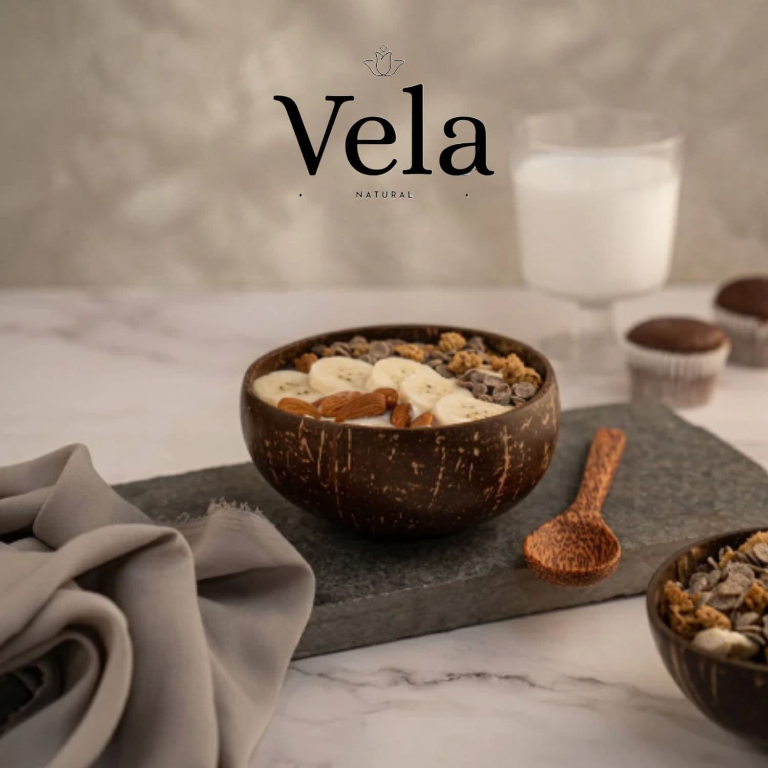 Large 500ml Polished Coconut Bowl - 2 Pack thumbnail 1
