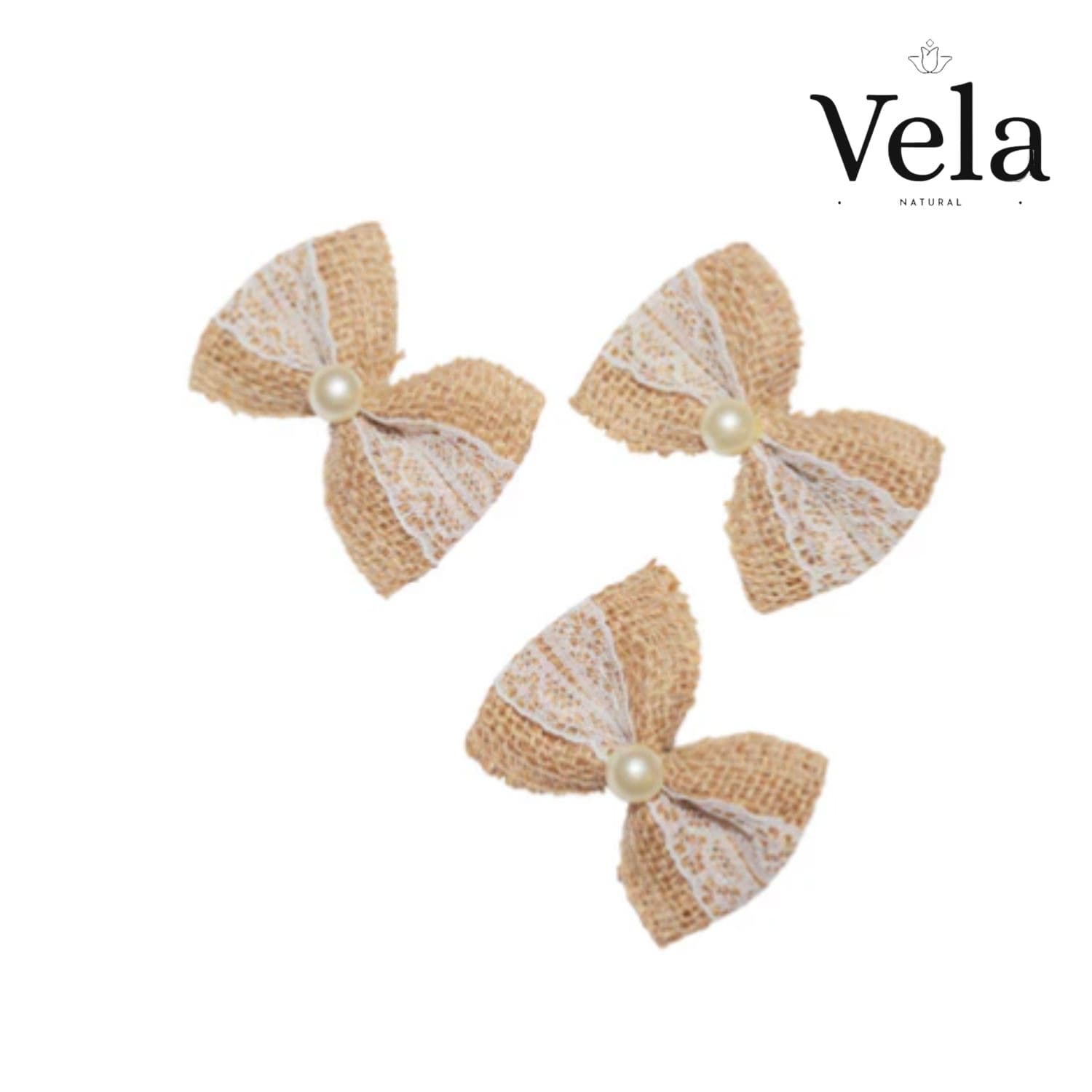 Jute Bow with Pearl