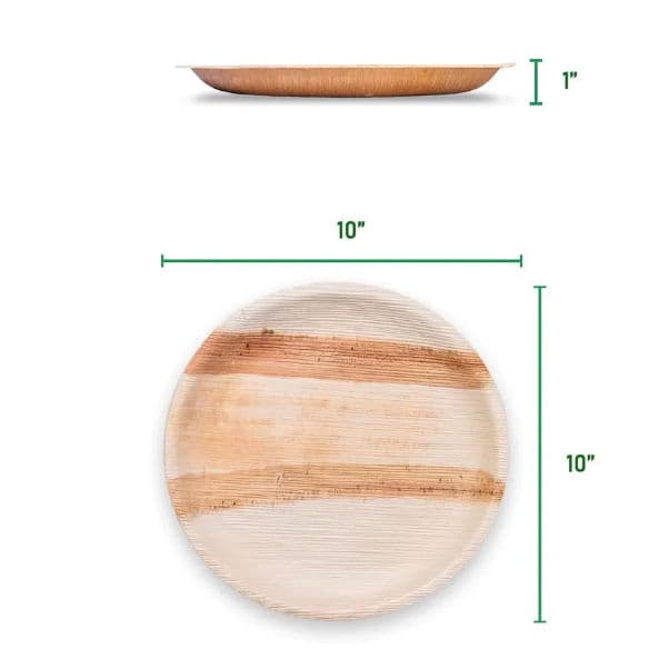 Wholesale Round Palm Leaf Plates - 10" (25cm), 1000 thumbnail 2