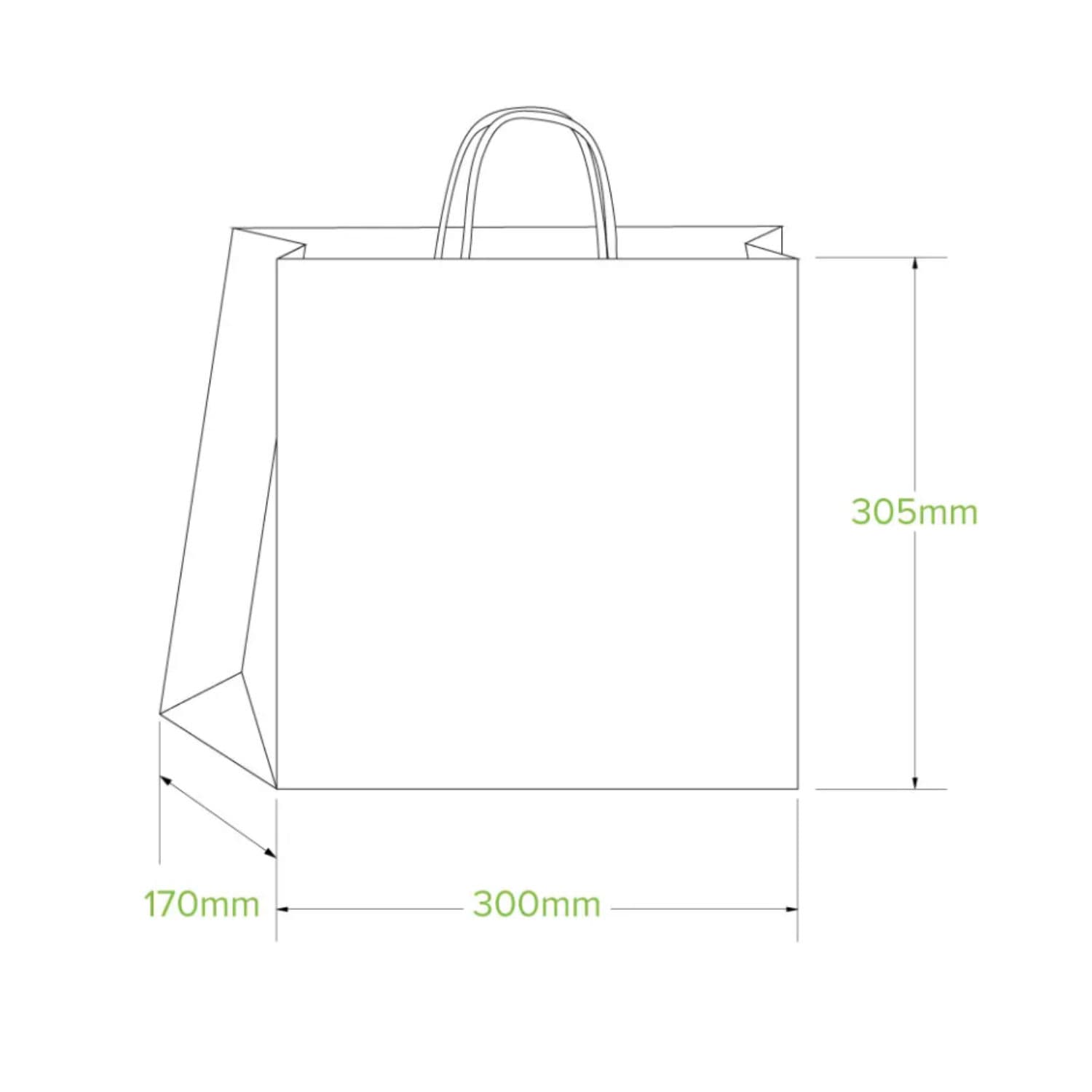 300x170x305mm Large Twist Handle Kraft Paper Bags alternate image