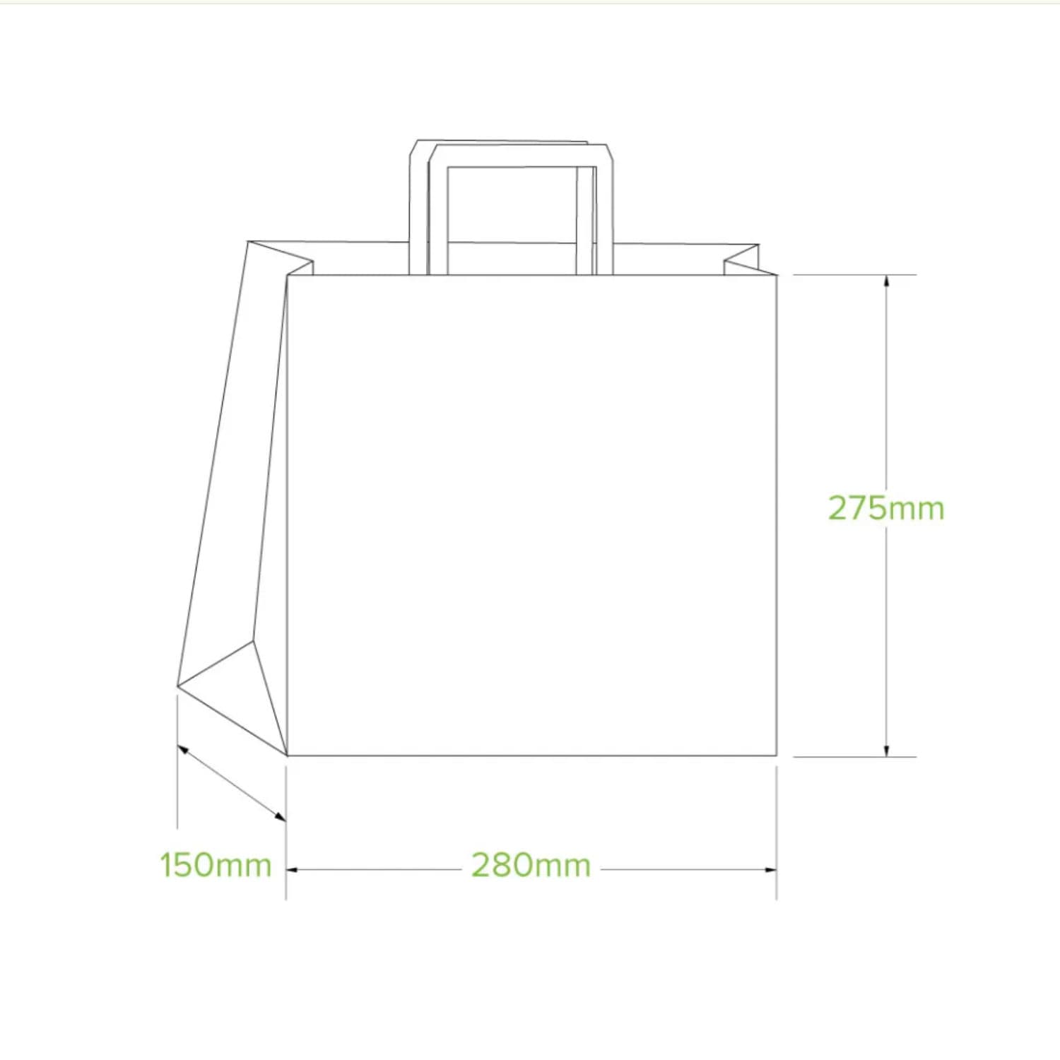 280x150x275mm Small Flat Handle Kraft Paper Bags alternate image