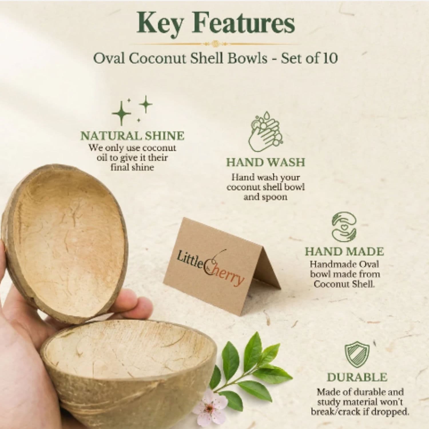 Natural Coconut Oval Bowl 200ml - 10 Pack thumbnail 3