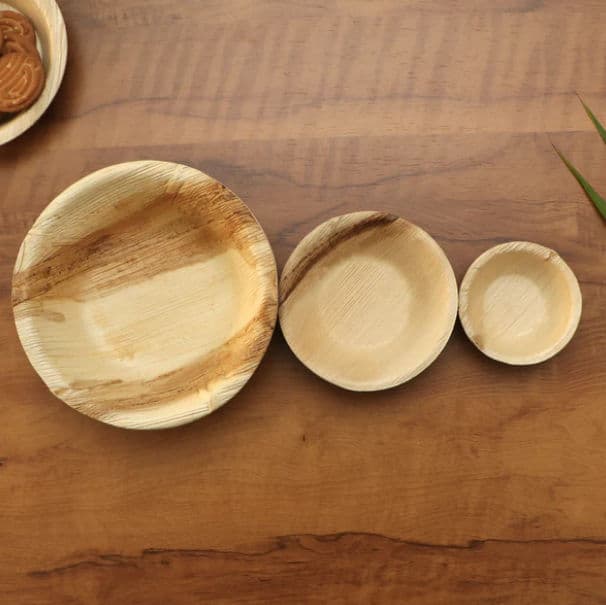 Wholesale Round Palm Leaf Bowls - 3" (8cm), 2500 thumbnail 1