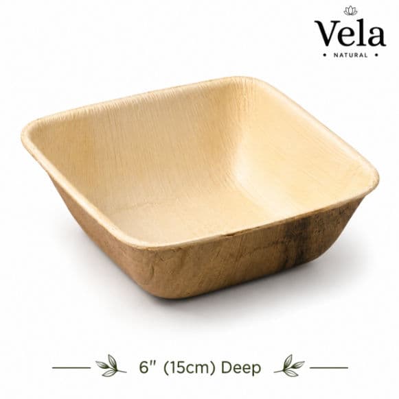 Wholesale Square Palm Leaf Bowls - 6" (15cm) Deep, 1000 thumbnail 2