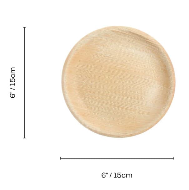 Wholesale Round Palm Leaf Plates - 6" (15cm) Shallow, 1000 thumbnail 2