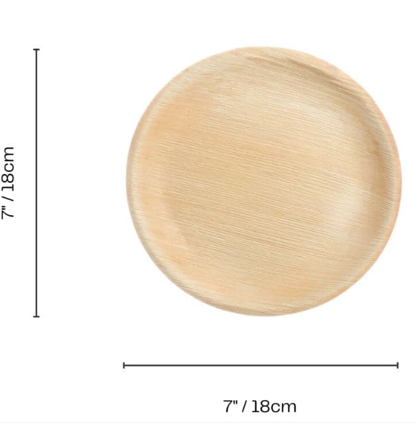 Wholesale Round Palm Leaf Plates - 7" (18cm), 2500 thumbnail 2