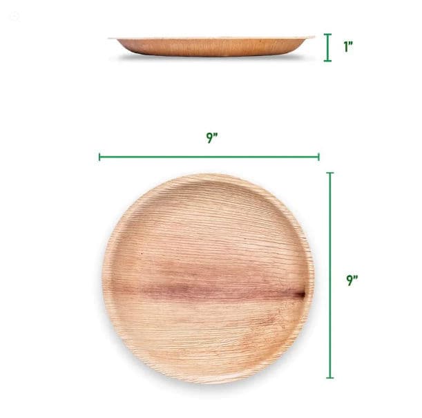 Wholesale Round Palm Leaf Plates - 9" (23cm), 2500 thumbnail 2