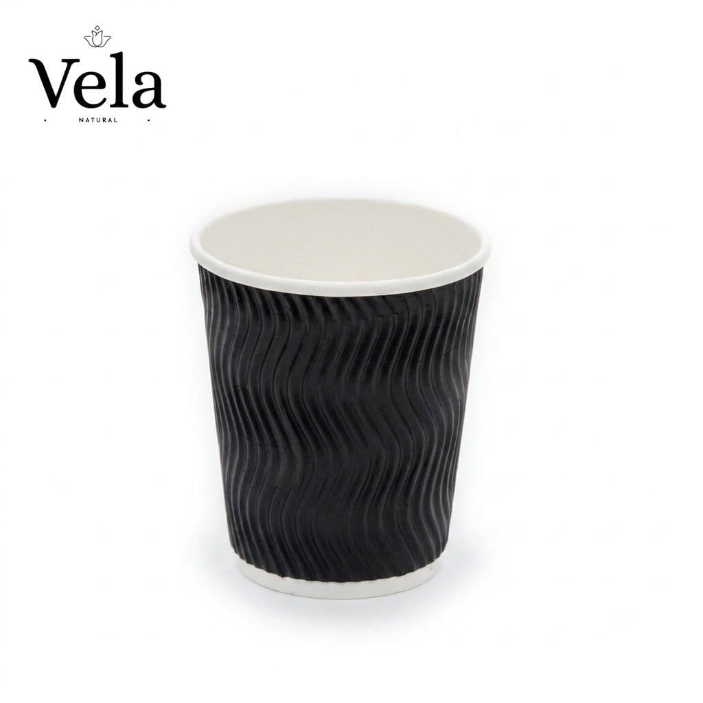 8oz (225ml) Black Ripple Coffee Cups - Medium - 1000 Pack product image 1