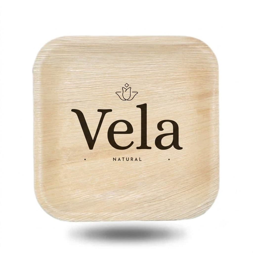 10" (25cm) Square Compostable Palm Leaf Plates