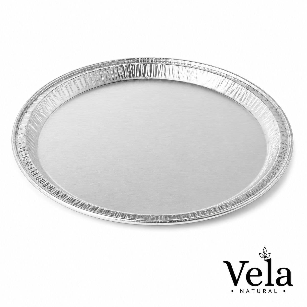 12" Round Foil Embossed Platter Silver