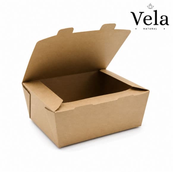1,300ml Kraft #8 Hot Food Boxes With Hinged Lid
