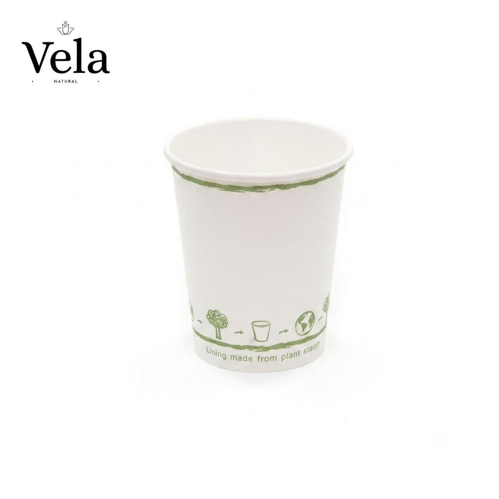 8oz Single Wall White Compostable Paper Cup - Medium - 50 Pack product image 1