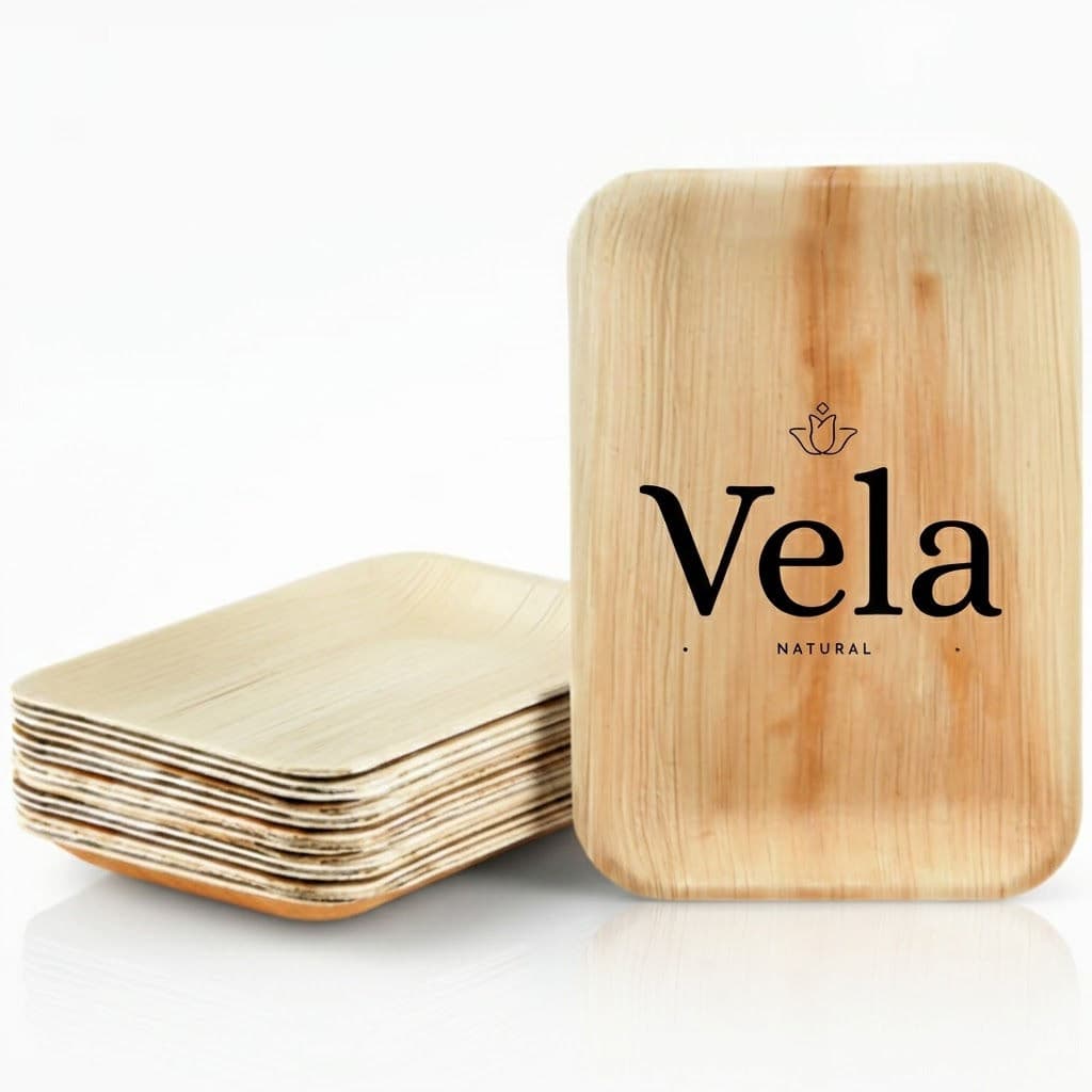 8" (20cm) Rectangle Disposable Wooden Tray - 100 Pack product image 1