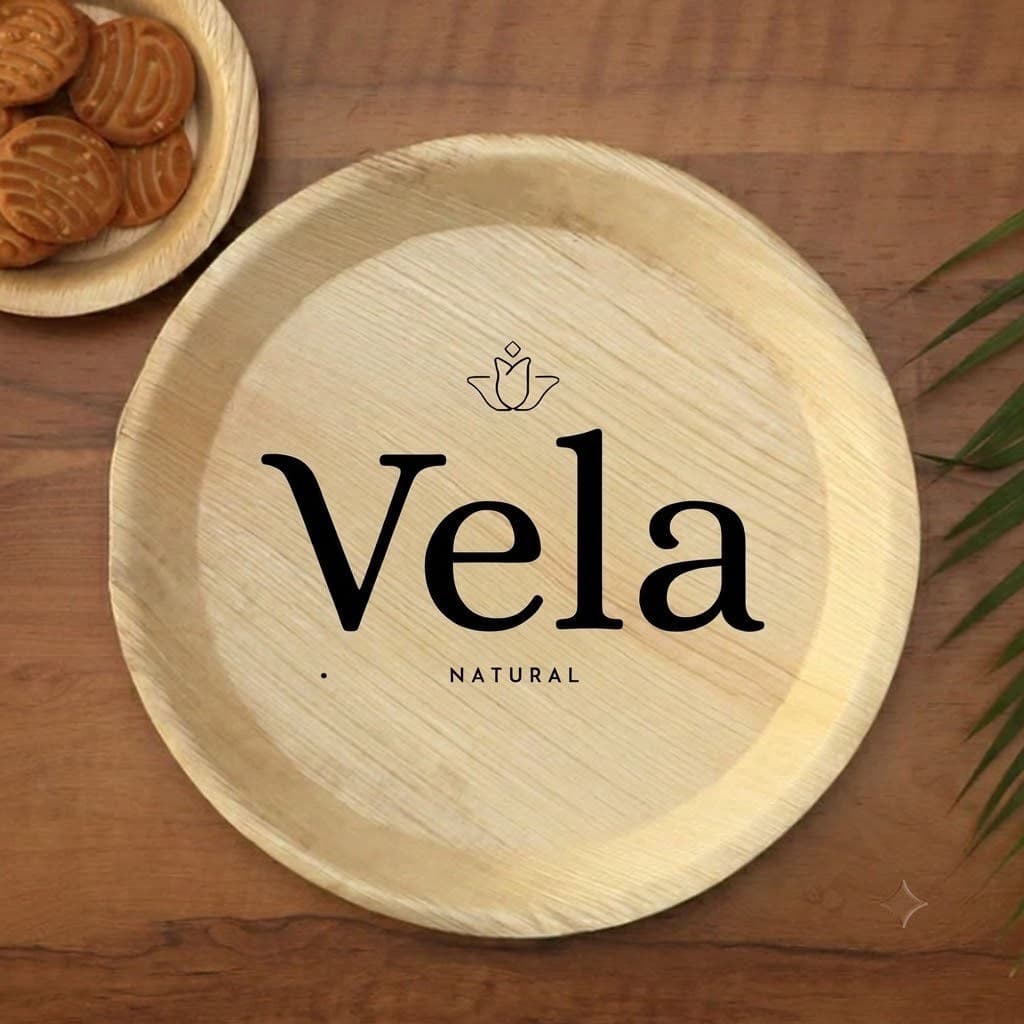 9" / 23 cm Round Palm Leaf Disposable Bamboo Plates - 100 Pack product image 2