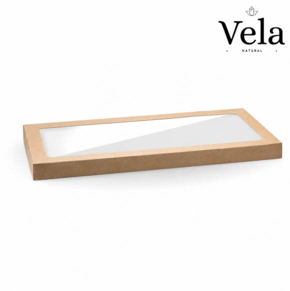 BioBoard Catering Tray PLA Window Lid - Kraft - Large - 50/ctn