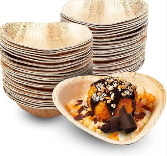 Heart Shape Palm Leaf Plate - 6" (16cm) - 100 Pack product image 3