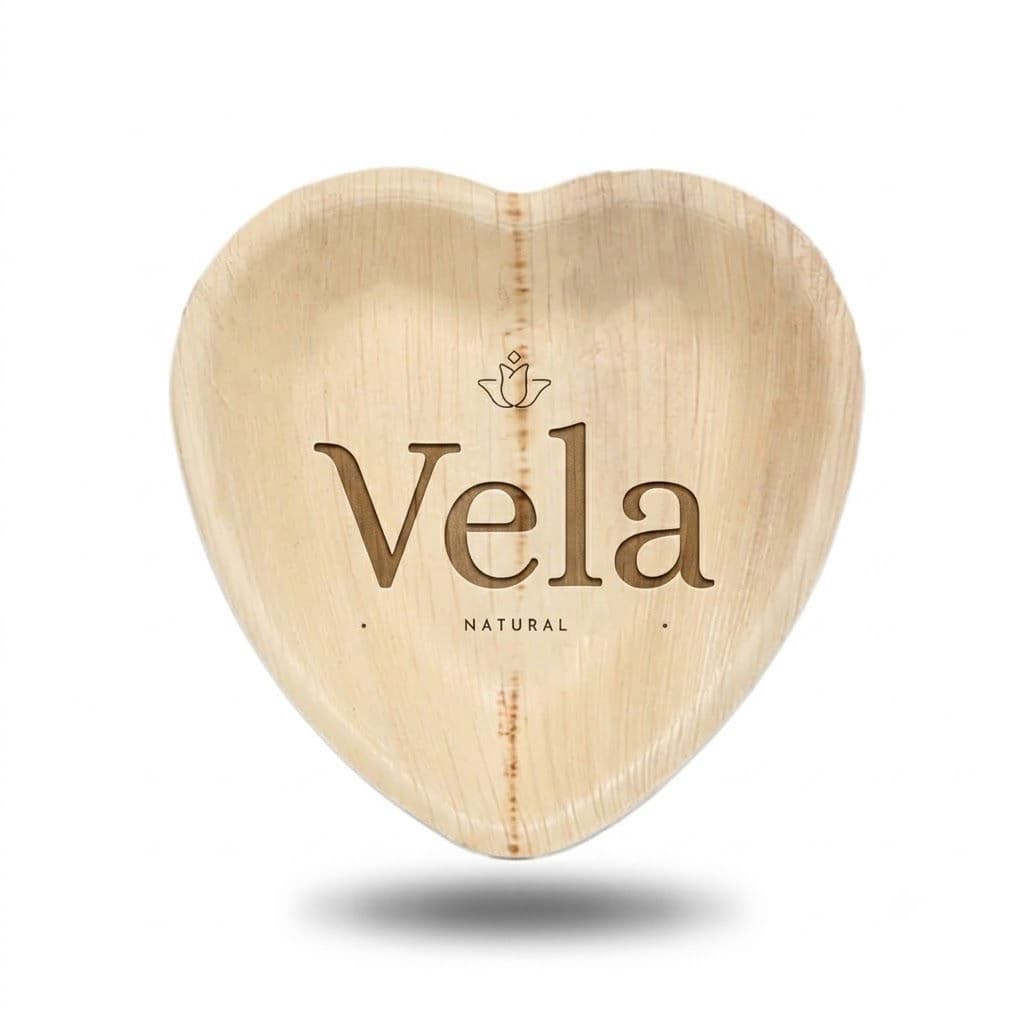 Heart Shape Palm Leaf Plate - 6" (16cm) - 100 Pack product image 1