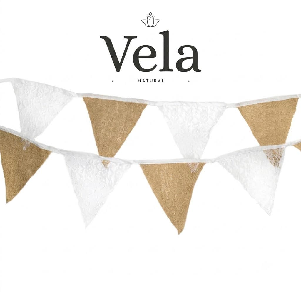 Jute White Lace Bunting - 1 Pack product image 1
