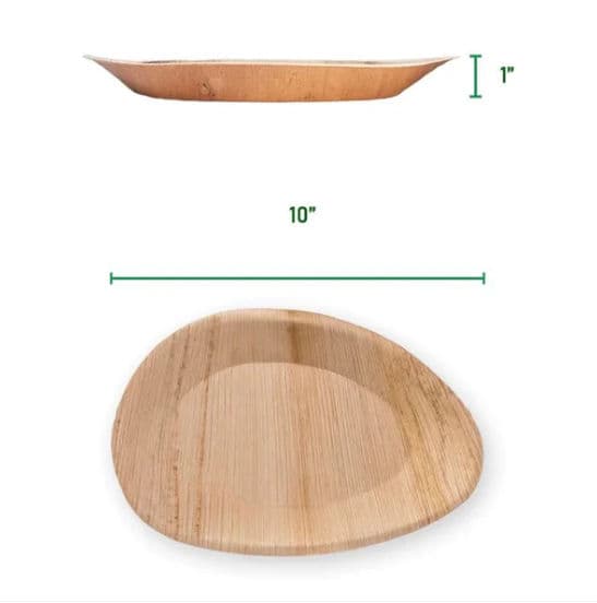 Large Oval Disposable 10" (25cm) Bamboo Palm Leaf Plates - 100 Pack product image 3
