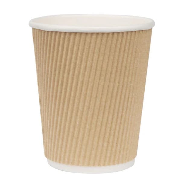 8oz (225ml) Kraft Ripple Recyclable Coffee Cups - 1000 Pack product image 2