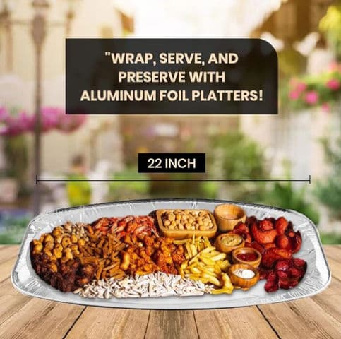 X-Large 55cm Oval Foil Platters Silver alternate image