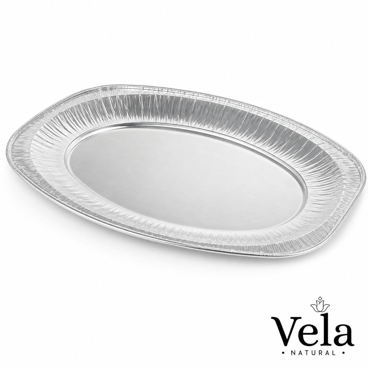 X-Large 55cm Oval Foil Platters Silver