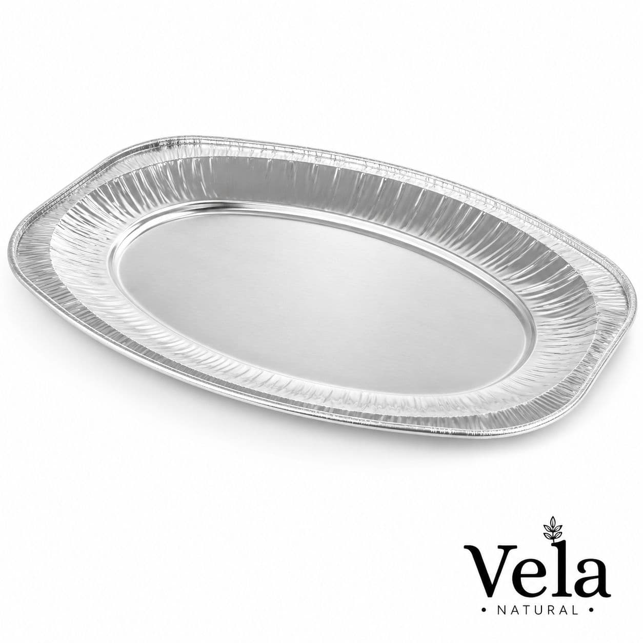 Medium 35cm Oval Foil Platters Silver