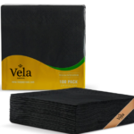 Black Paper Napkins, 33x33cm