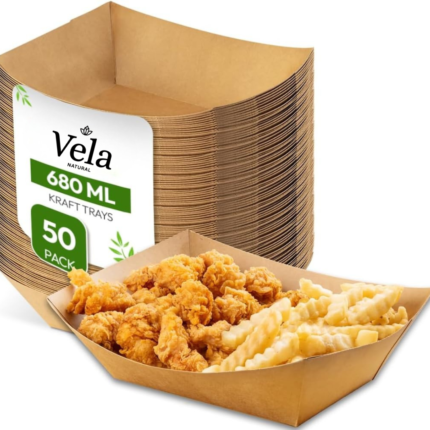 Large 680ml Kraft Food Trays