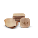 XSmall Square Palm Plates 4" (10cm) Dipping Plates