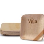 Small Square Palm Plates 6" (15cm)