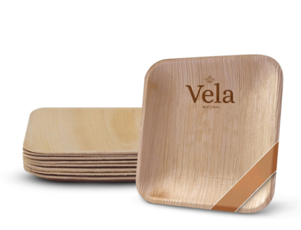 Small Square Palm Plates 7" (18cm)