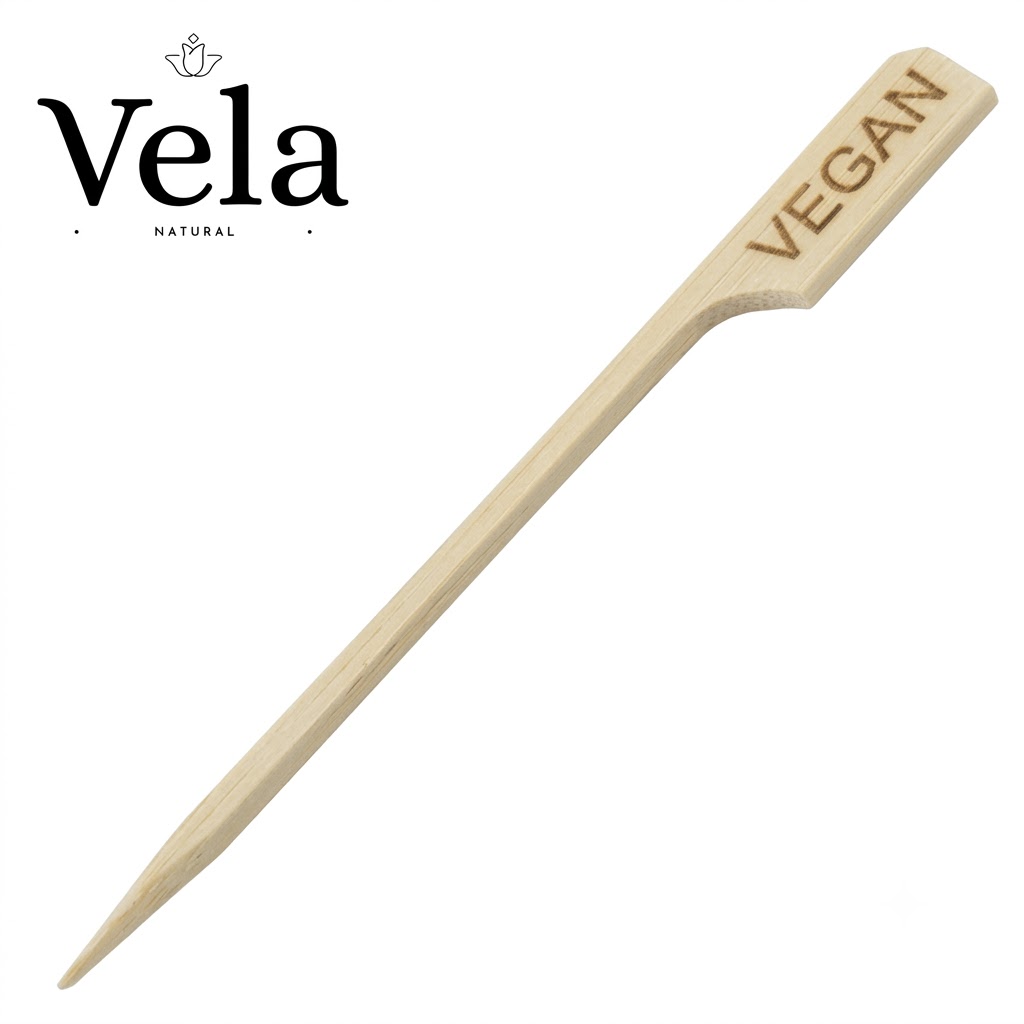 0ecb2487-c547-466f-8073-c779c60fae6b 'Vegan' Disposable Teppo Gushi Gun Shaped Skewer 9cm (3.5") - Image 1