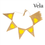 Jute Yellow Hearts Bunting