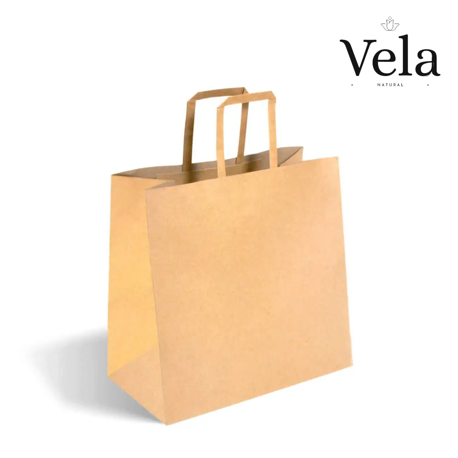 1 280x150x275mm Small Flat Handle Kraft Paper Bags - Image 1