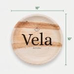 10" (25cm) Shallow Round Palm Leaf Disposable Plates - Image 2