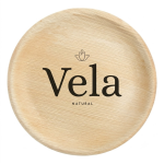 10" (25cm) Shallow Round Palm Leaf Disposable Plates