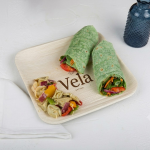 10" (25cm) Square Compostable Palm Leaf Plates - Image 2