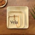 10" (25cm) Square Compostable Palm Leaf Plates - Image 4