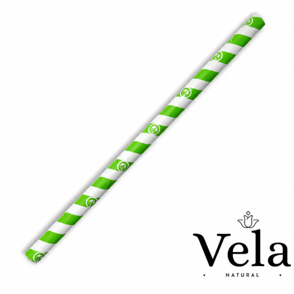 10mm Jumbo Green Stripe BioStraw 10mm Jumbo Green Stripe BioStraw - Image 1