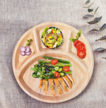 12" Large Palm Leaf Disposable Plate - 4 Compartment Thali - Image 2