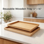 12" x 16" Rectangle Wooden Serving Platters - Image 2