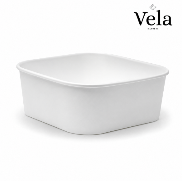 1,200ml White BioBoard Square Takeaway Base 1,200ml White BioBoard Square Takeaway Base - Image 1