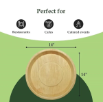 14" (36cm) X-Large Pizza Disposable Bamboo Plates - Image 2
