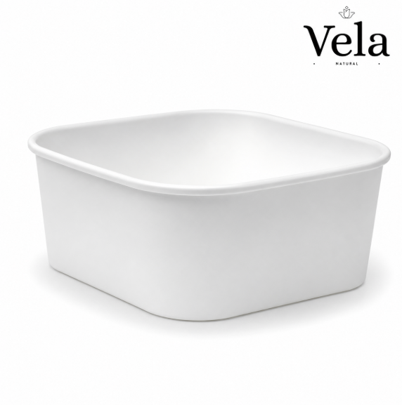 1,400ml White BioBoard Square Takeaway Base 1,400ml White BioBoard Square Takeaway Base - Image 1