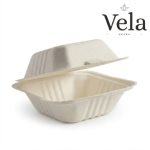 15x15cm / 6x6" Wide White Plant Fibre Clamshell - 400/carton