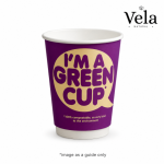 16oz (90mm) Double Wall -"I'm A Green Cup" Hot BioCups