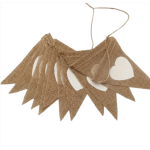 Jute White Hearts Bunting - Image 2