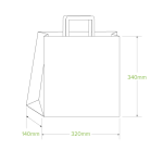 320x140x340mm Medium Flat Handle Kraft Paper Bags - Image 2