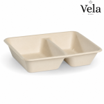2-Compartment Natural Plant Fibre Takeaway Base